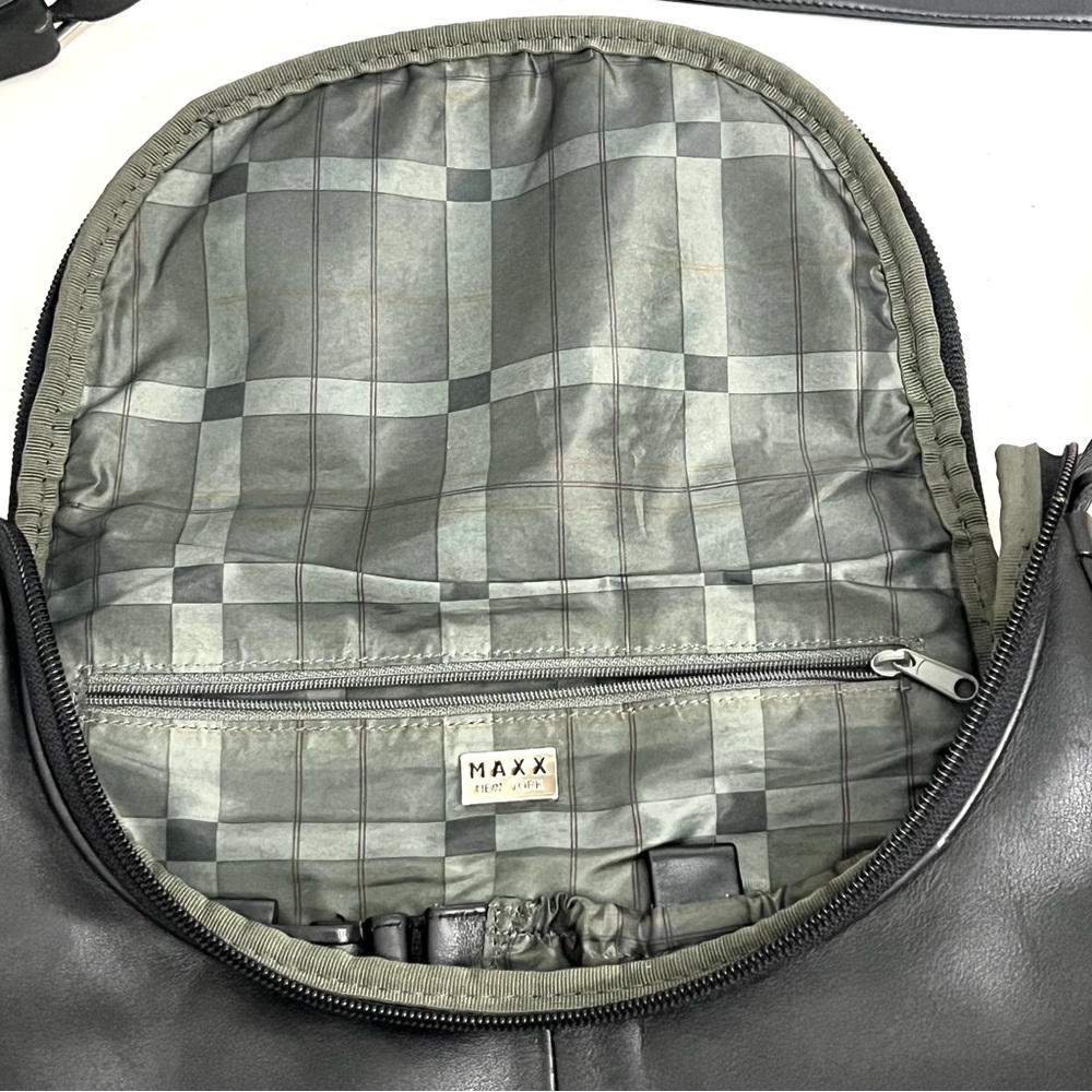 Maxx New York Black 100% Cow Leather Purse Shoulder Bag - Picture 3 of 14